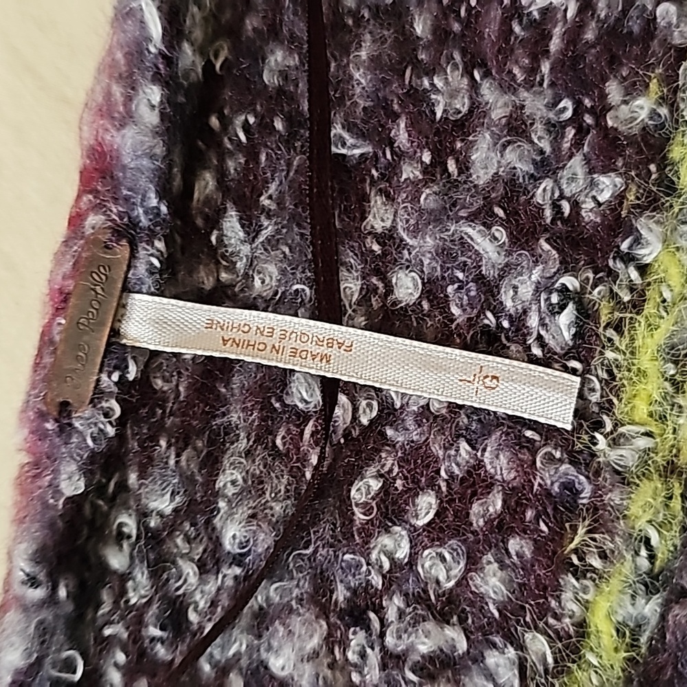 Free People Women's Emerson Plaid Crop Pullover Sweater size L - Picture 14 of 17